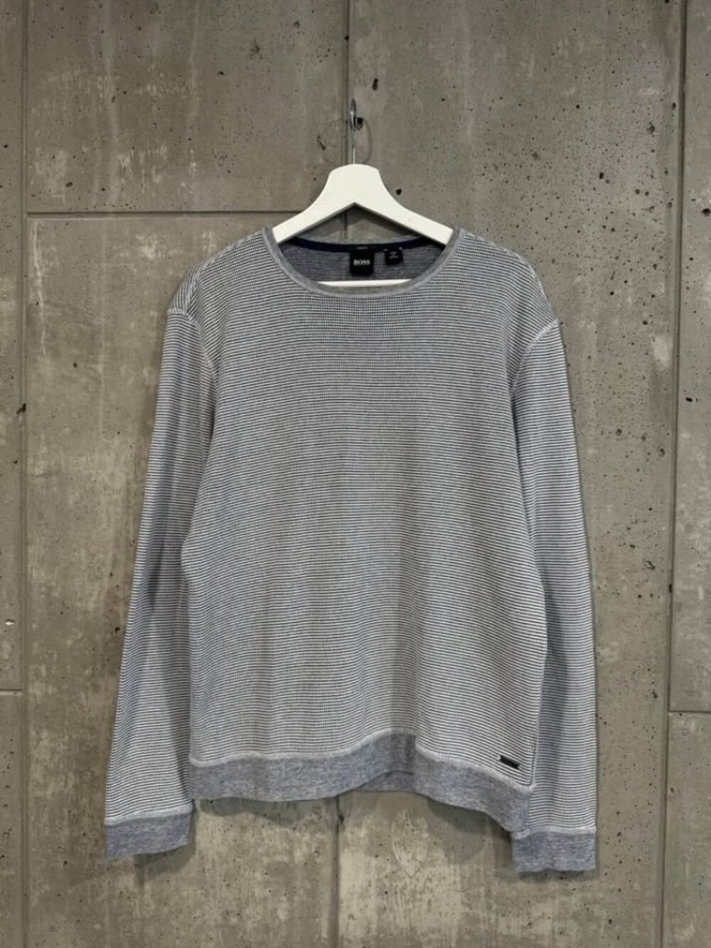 Hugo Boss Two Tone Textured Sweatshirt Grey Men’s Size M Excellent Condition